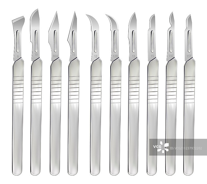 可互换刀片的手术刀套装图片素材