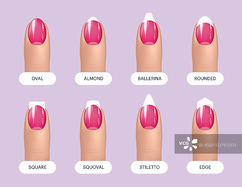 简约逼真粉色美甲合集图片素材