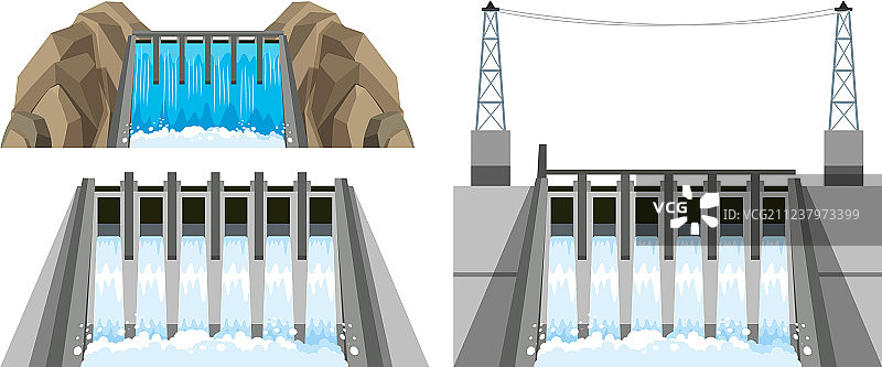 不同的水坝设计图片素材