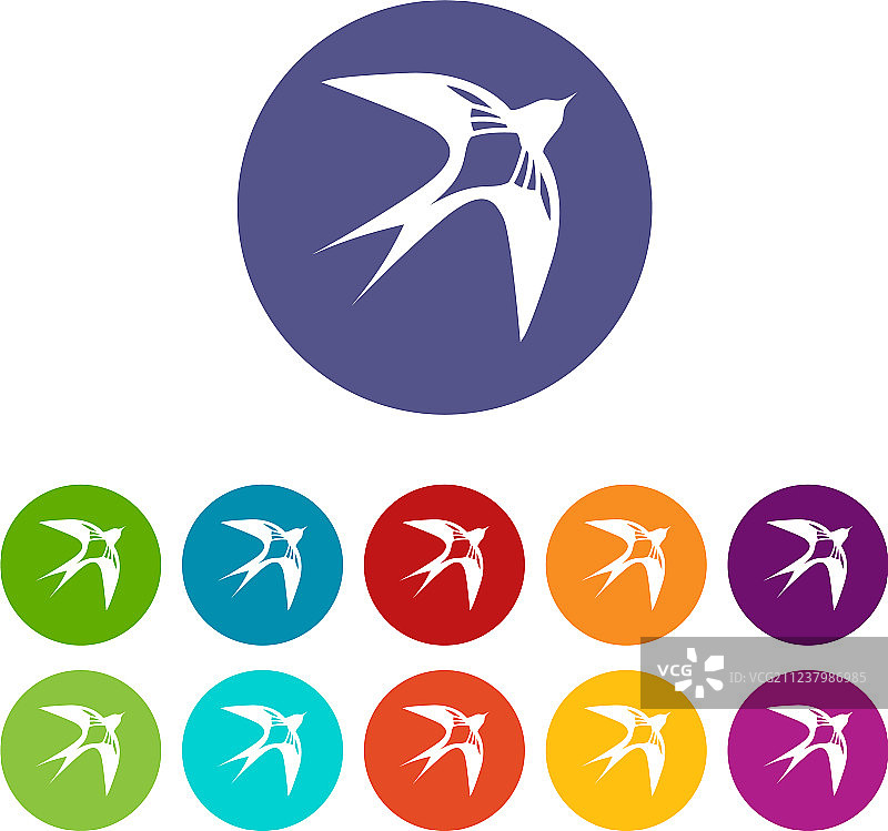燕子图标彩色合集图片素材