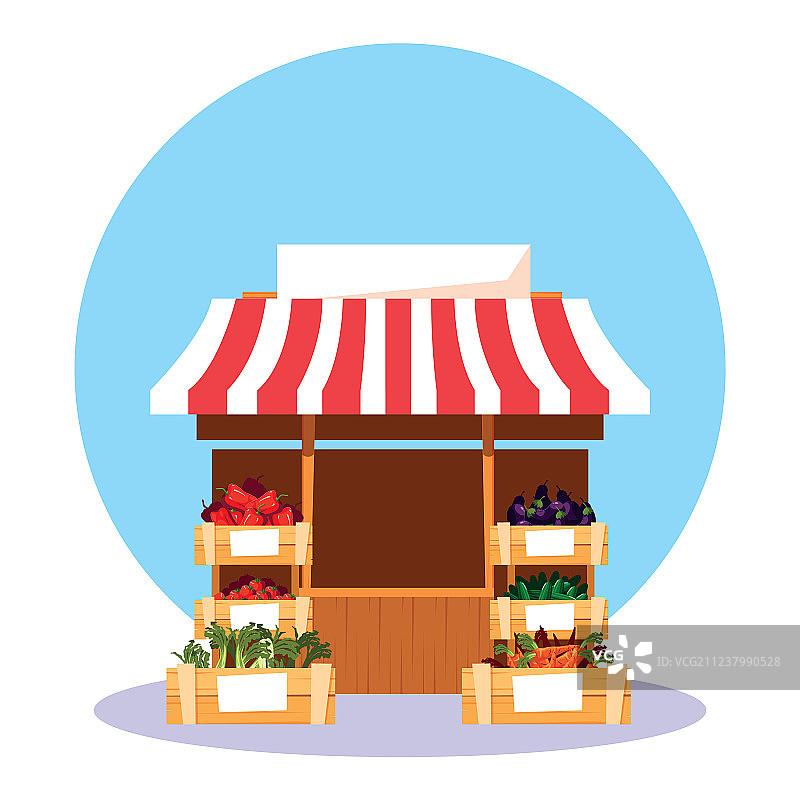 售卖新鲜蔬菜的摊位图片素材