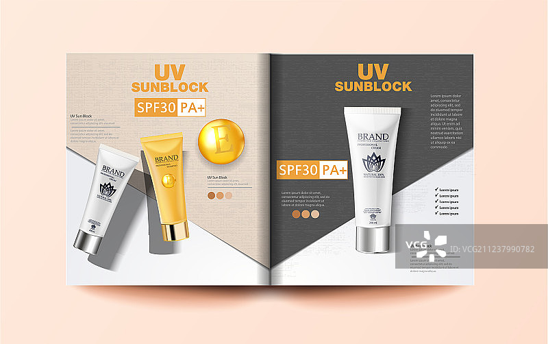 防晒霜广告海报：紫外线防护信息图片素材