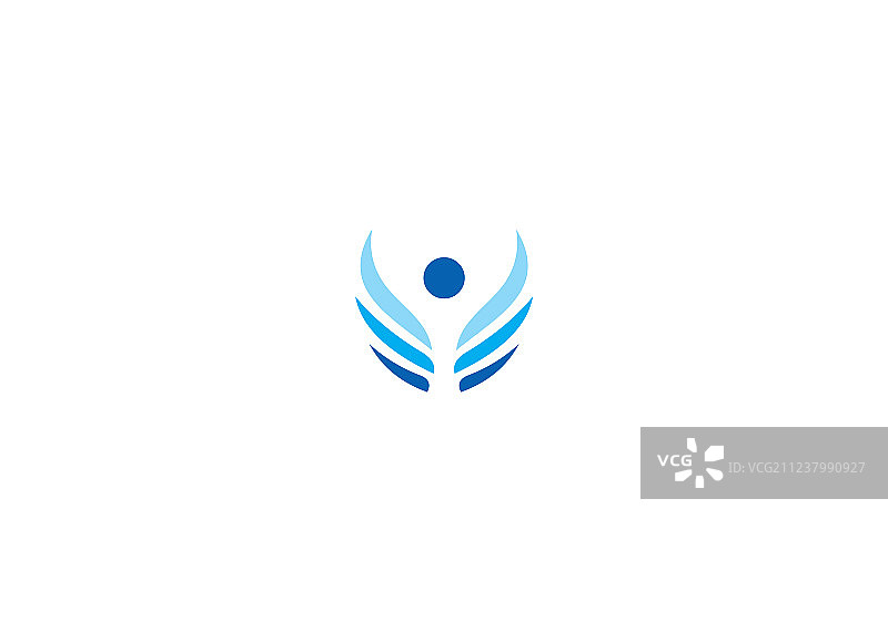 人物翅膀抽象Logo图片素材