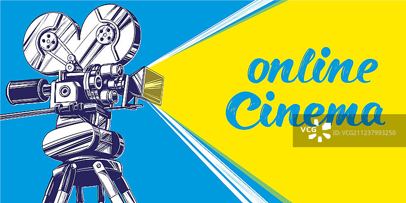 电影节复古老式电影摄影机标志图片素材