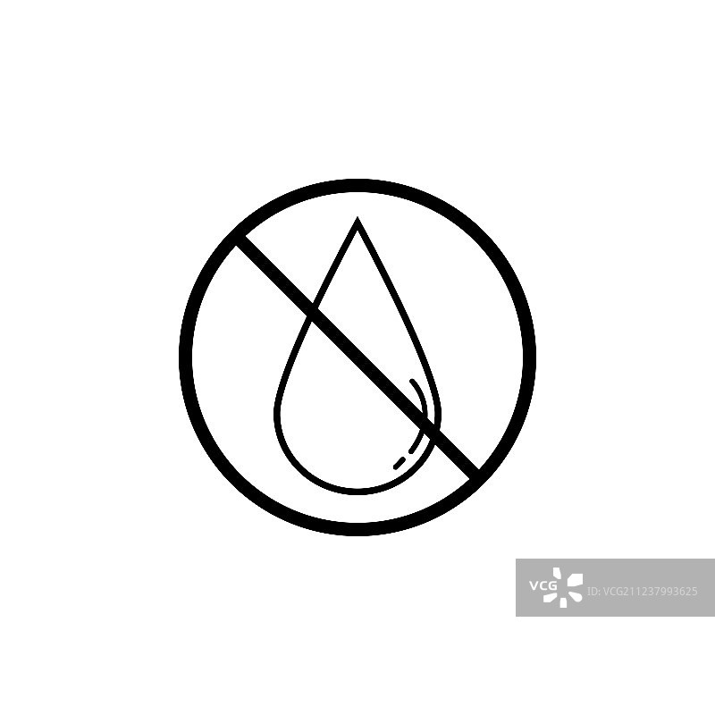 禁止水滴线条图标图片素材