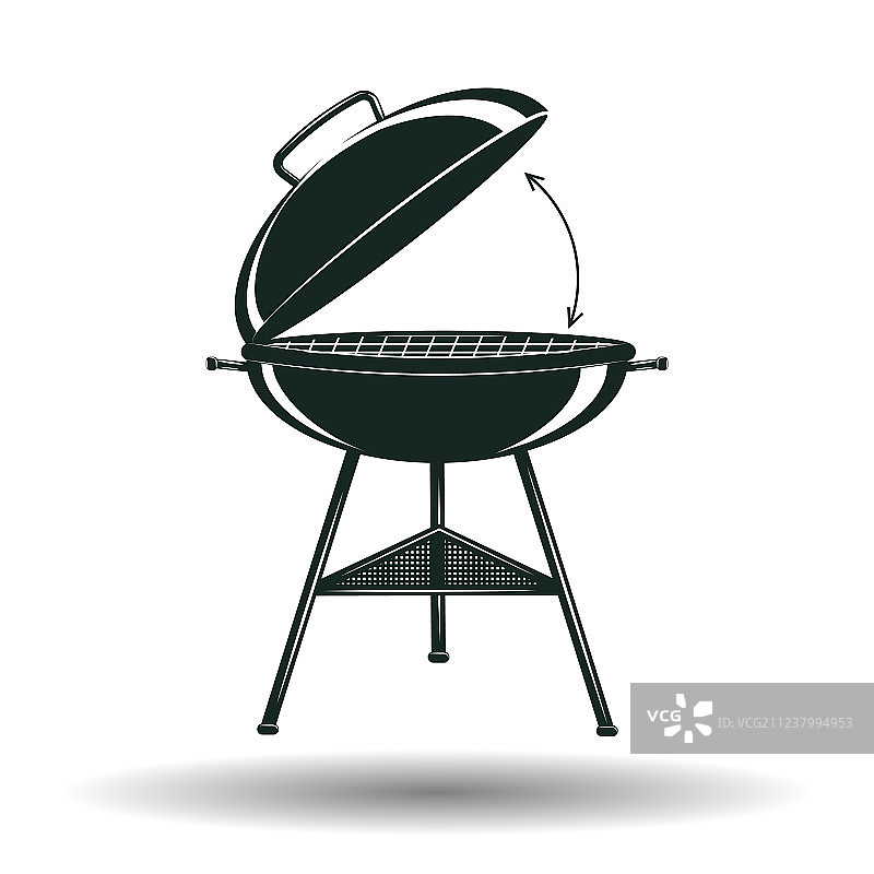 单色烧烤架标志图片素材
