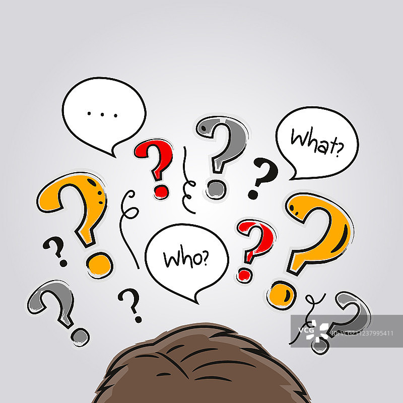有很多问题的人头图片素材