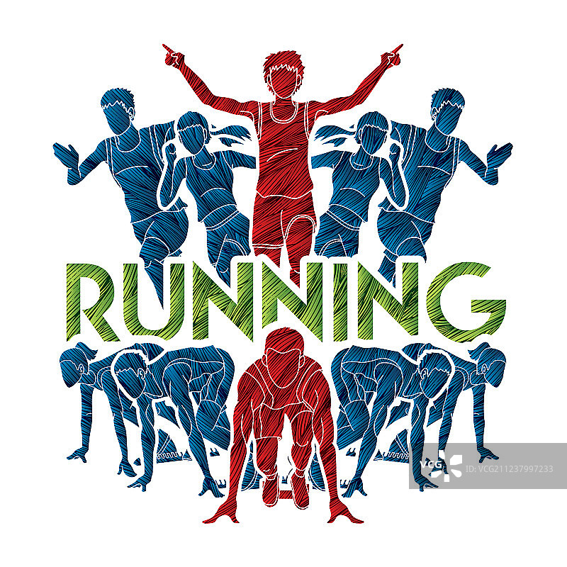 人们参加马拉松赛跑图片素材