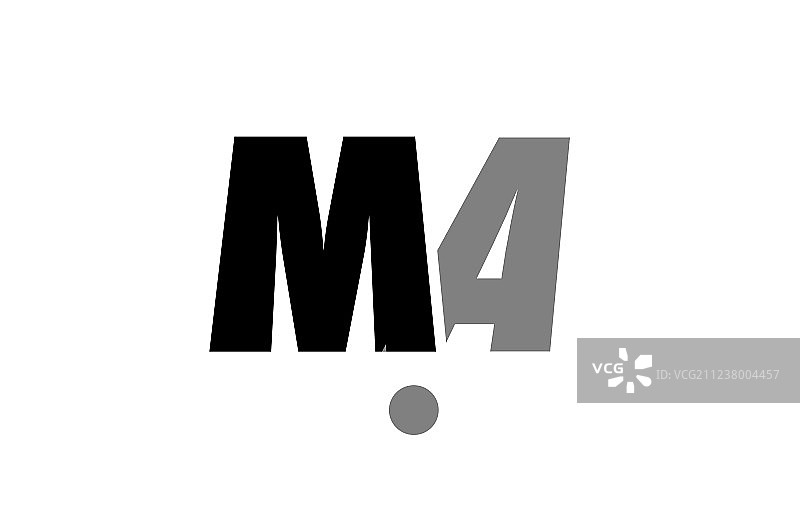 黑白灰色MA字母标志图标图片素材