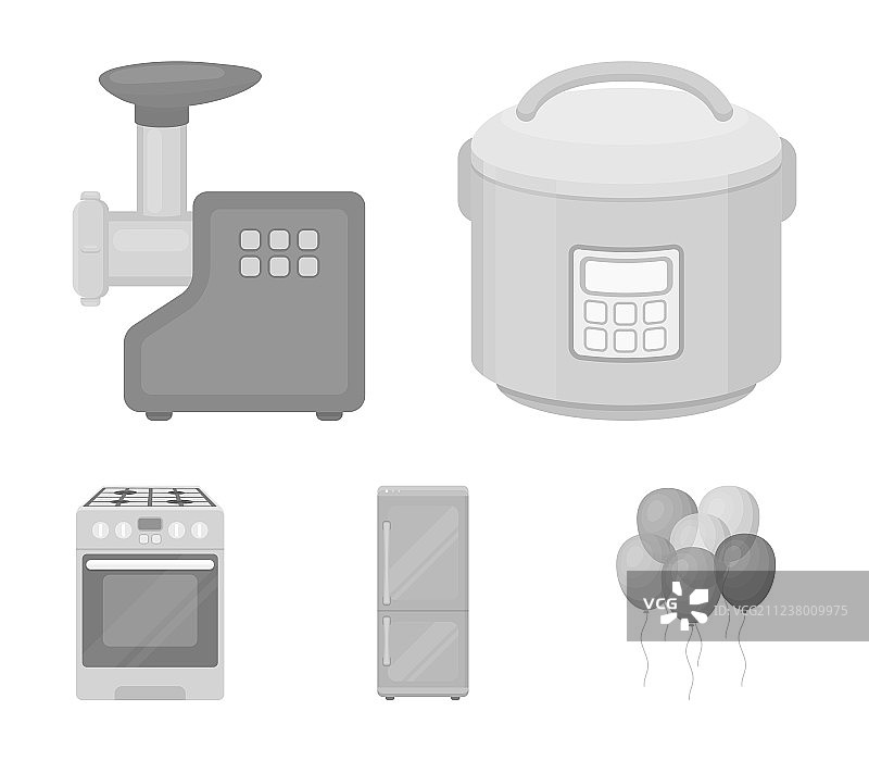 多功能电饭煲、冰箱、绞肉机、燃气灶图片素材