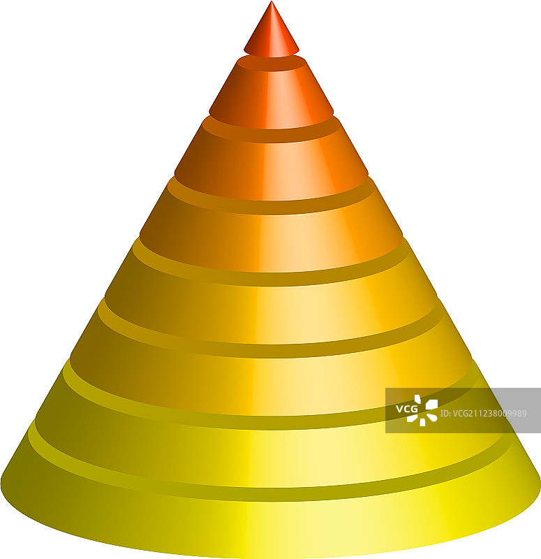 8种多色分层锥体3D锥形金字塔图片素材