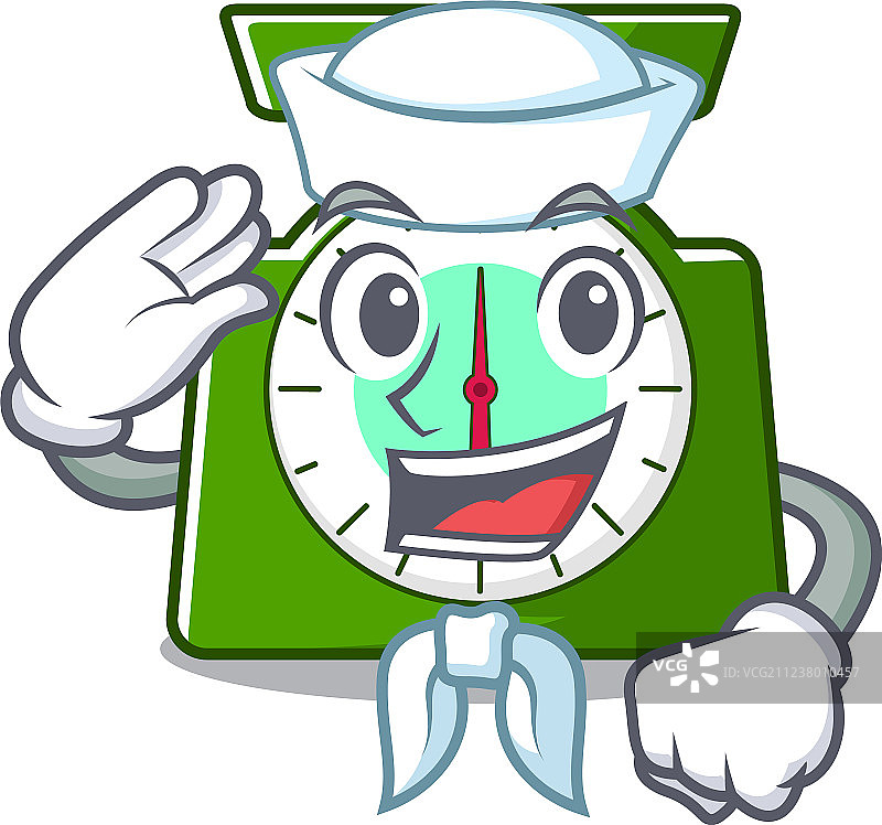 卡通水手厨房秤角色图片素材