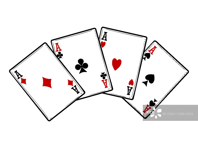 白色背景上隔离的四张A图片素材