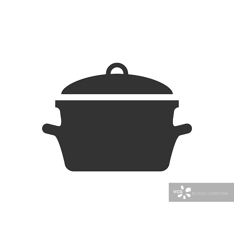 扁平风格的烹饪锅图标图片素材