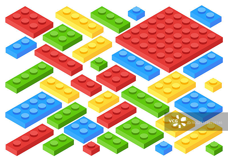 2.5D塑料积木和瓷砖图片素材