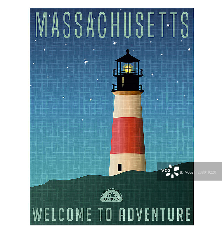 美国马萨诸塞州旅游海报图片素材