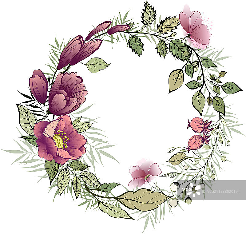 精美花环文本框图片素材