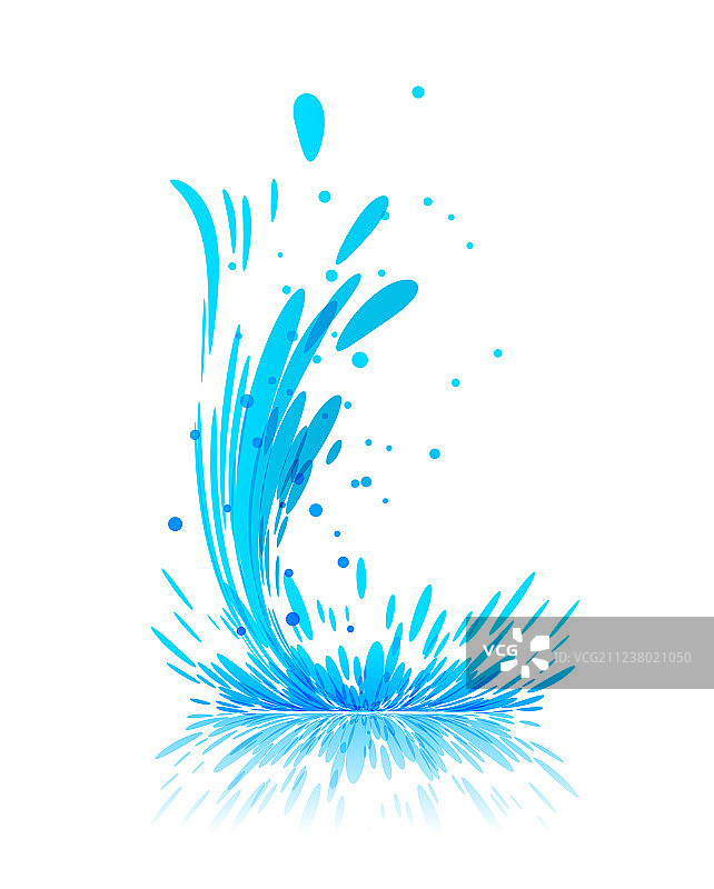 白色背景上的水花图片素材