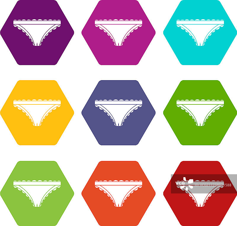 褶边女裤图标六面体颜色图片素材