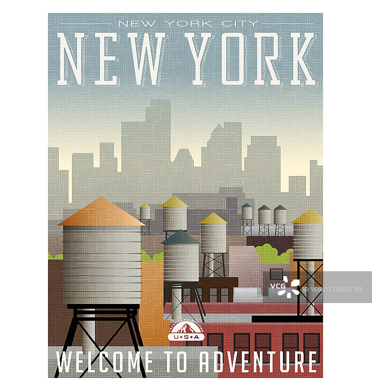 纽约旅行海报或贴纸图片素材