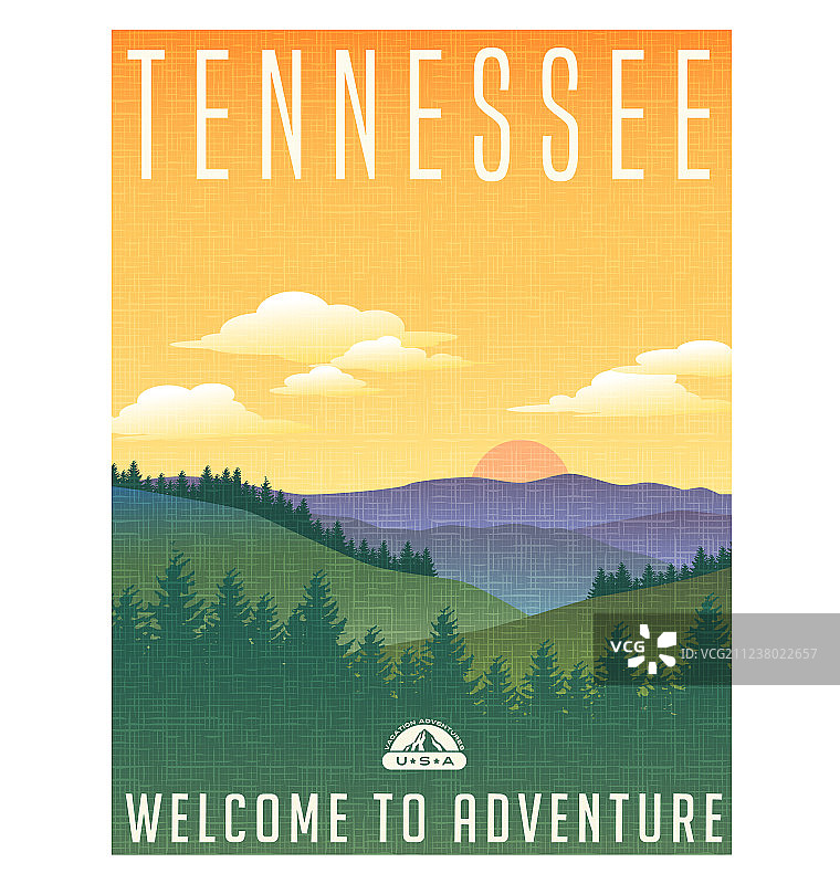 田纳西州山脉旅游海报图片素材