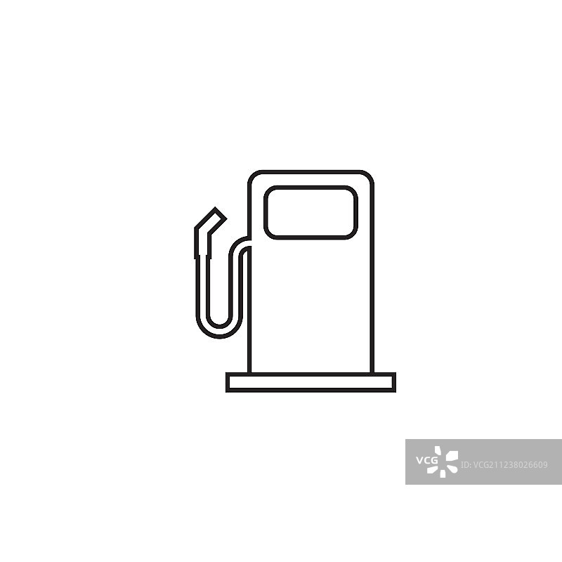 汽车汽油加油站线性图标图片素材