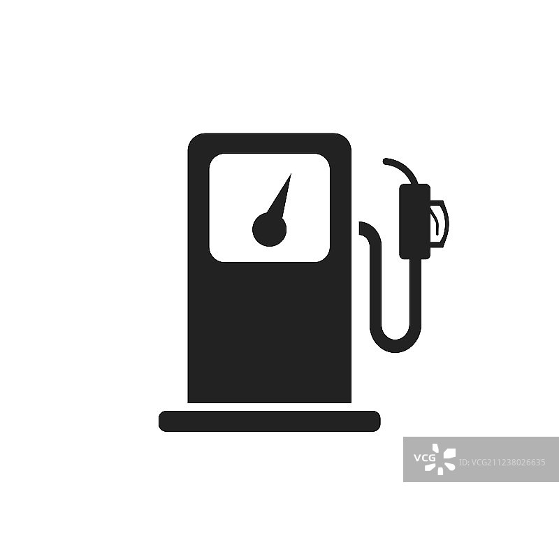 加油站图标：汽车汽油泵（扁平风格）图片素材