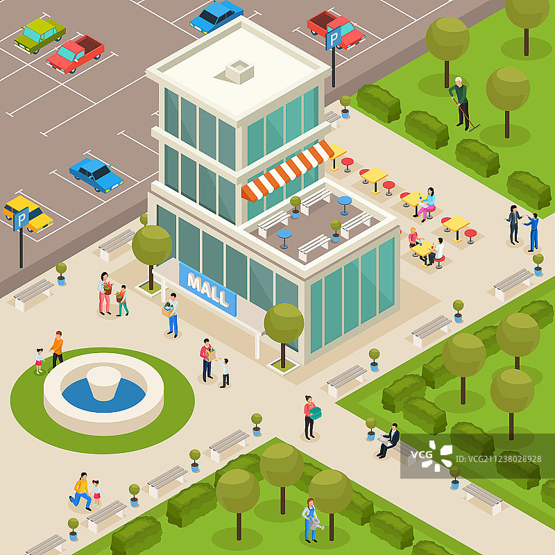 城市建筑2.5D风格组合图片素材