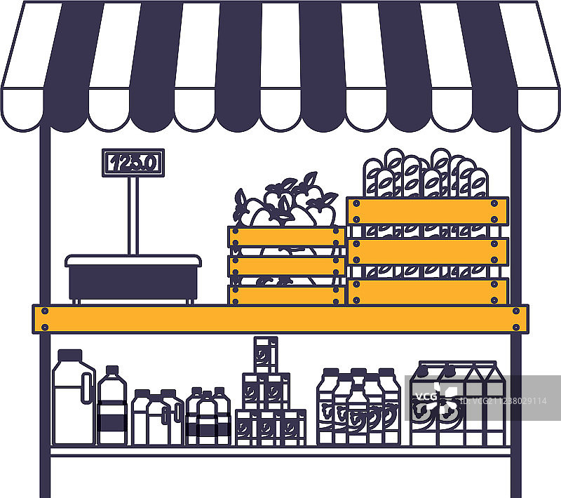 带有称重机的超市货架图片素材