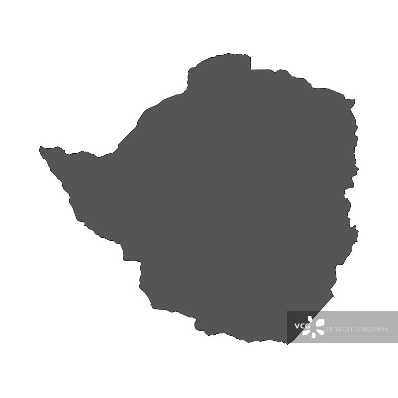 白色背景上的津巴布韦地图黑色图标图片素材