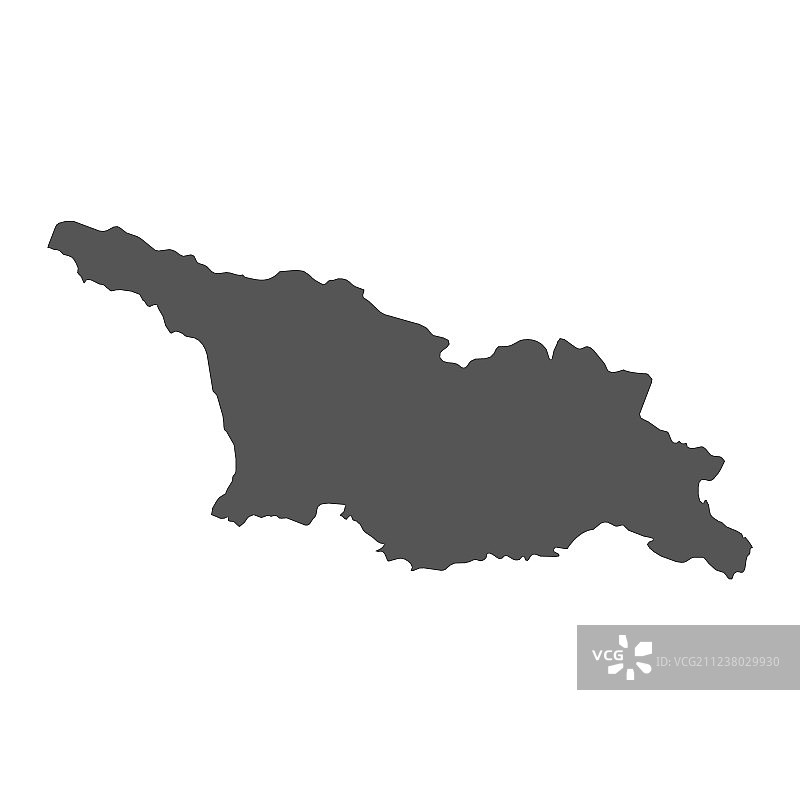 白色背景上的格鲁吉亚地图黑色图标图片素材