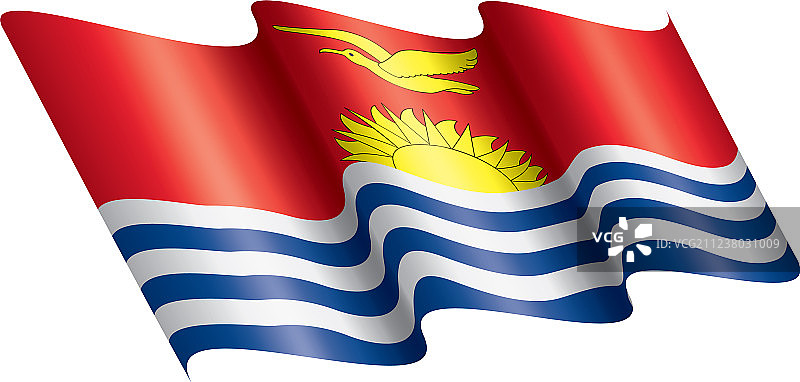 基里巴斯国旗上有白色图片素材