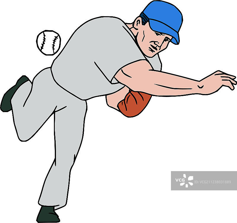 棒球运动员投球卡通图片素材
