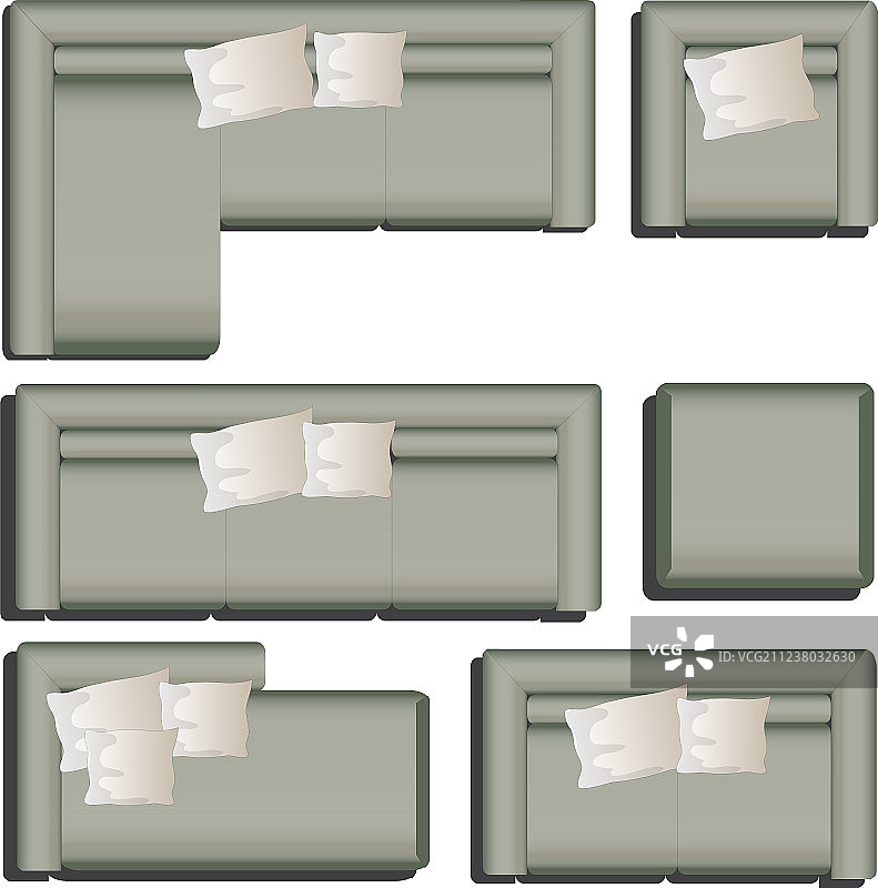 室内家具俯视图图片素材