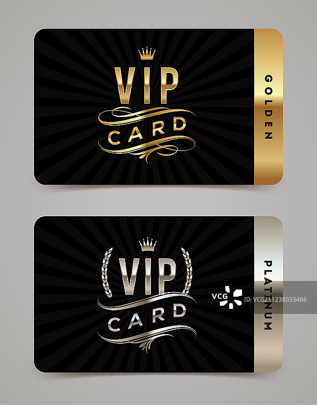 金色铂金VIP卡模板图片素材