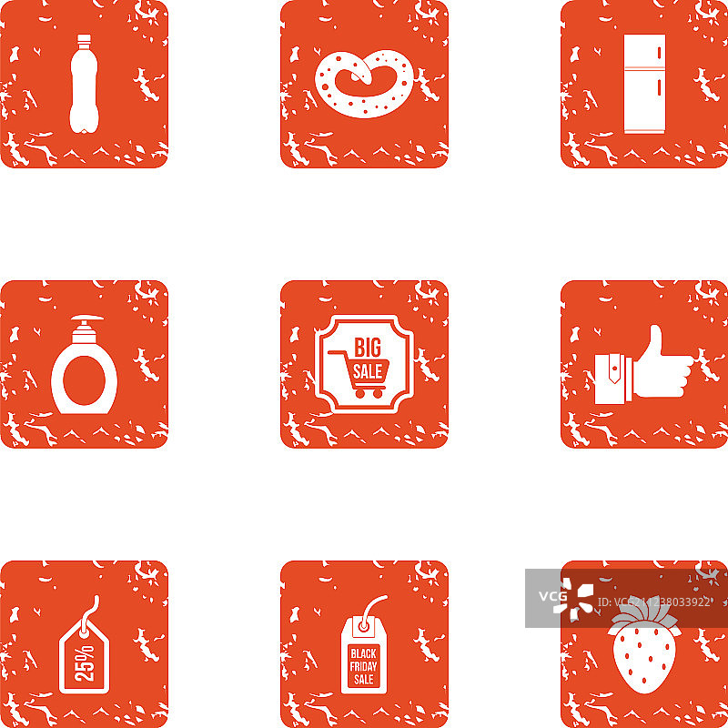 营业额图标集（Grunge风格）图片素材