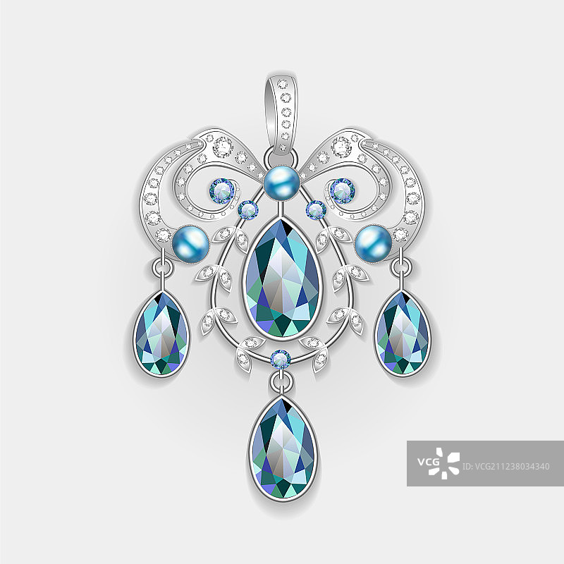 带有宝石的胸针吊坠图片素材