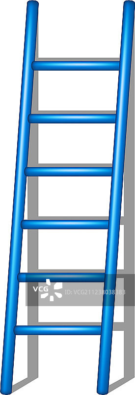 带阴影的蓝色木梯设计图片素材