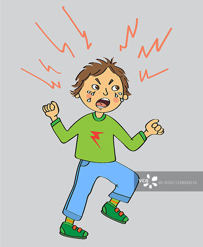 生气的孩子图片素材