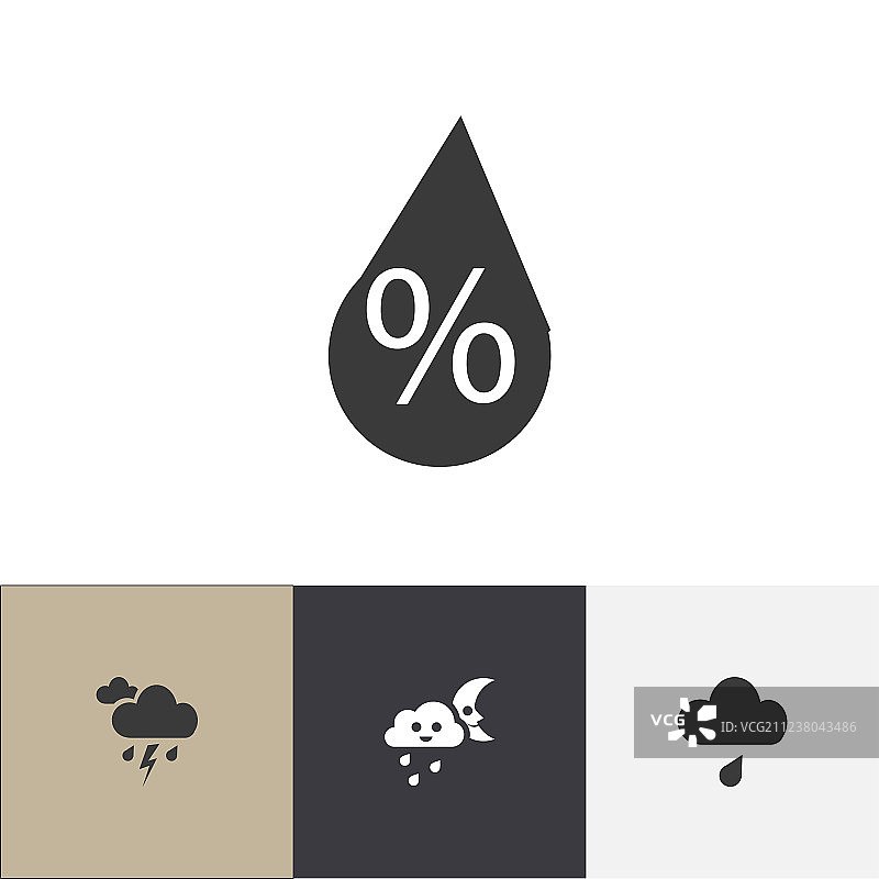 4个可编辑的气候图标图片素材