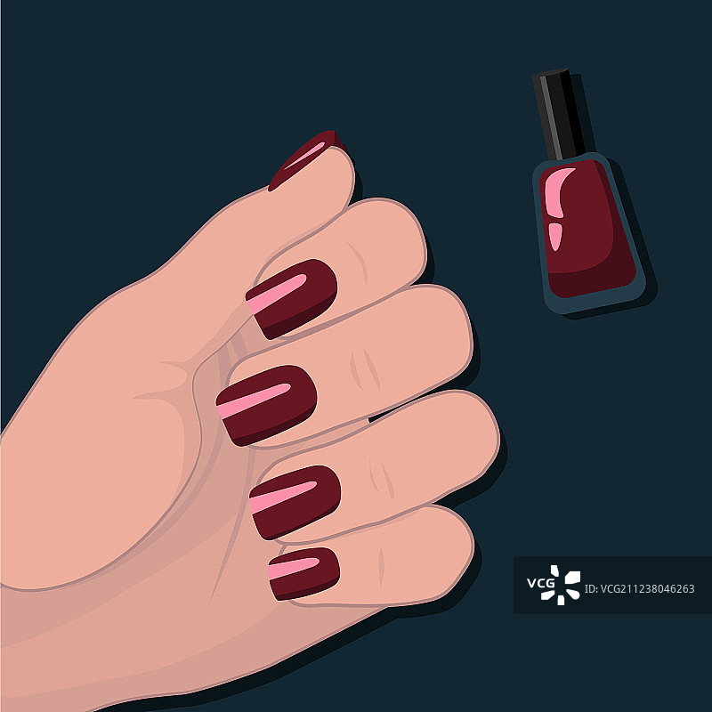优雅的女性手部美甲图片素材