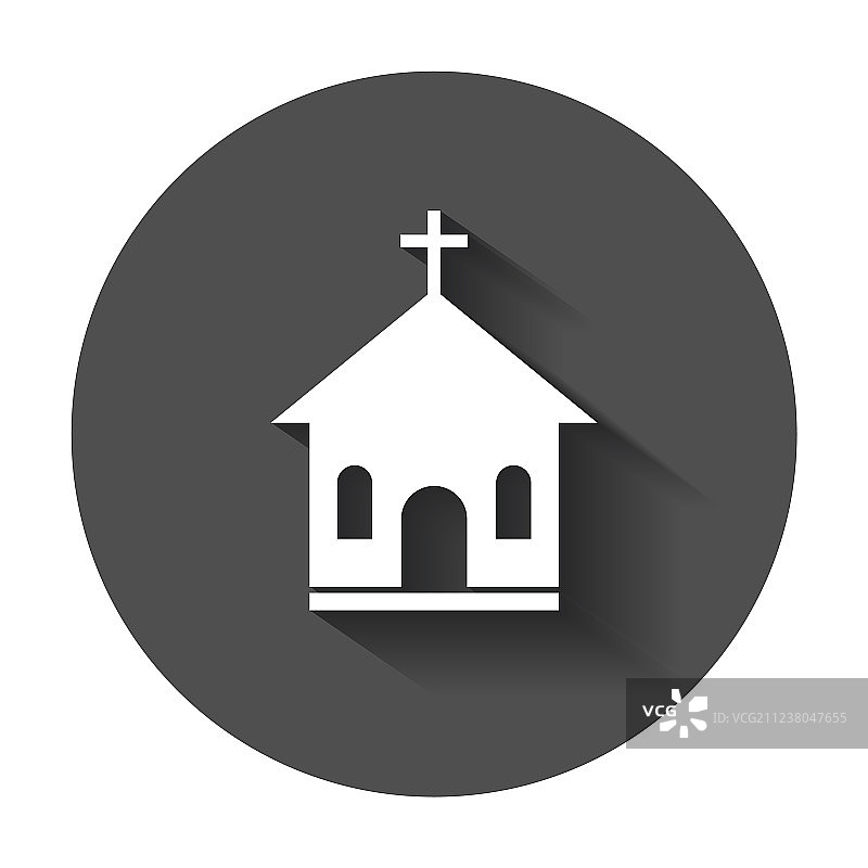 教堂圣殿图标扁平简约示意图图片素材
