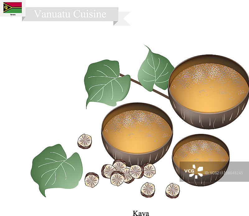 卡瓦饮料或传统瓦努阿图草药饮品图片素材