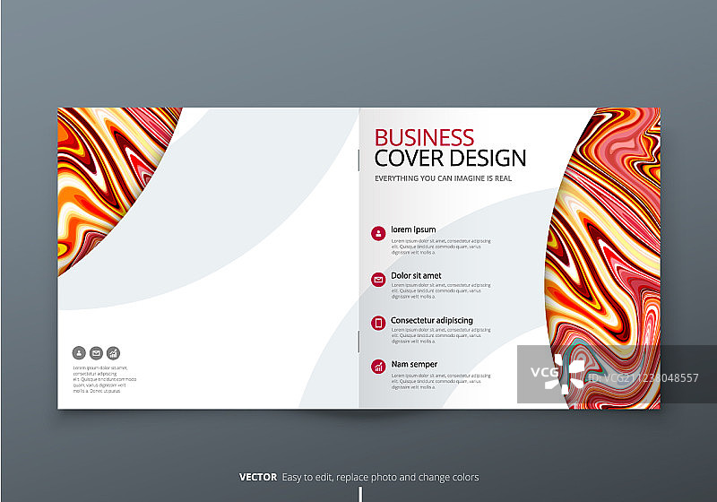 企业方型宣传册模板布局设计图片素材