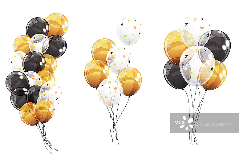 一组彩色光面氦气球图片素材