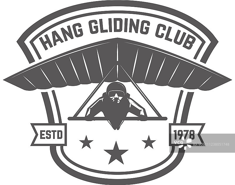 滑翔俱乐部标志模板设计元素图片素材