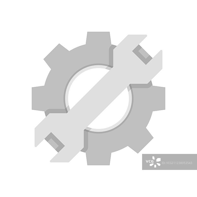 带扳手的齿轮图片素材