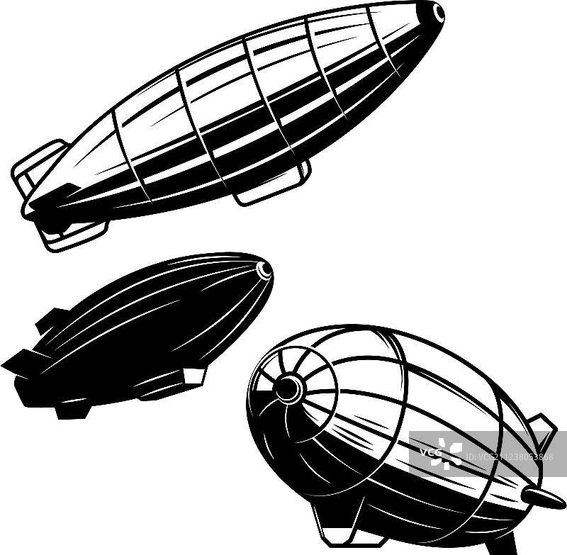 白色背景上的飞艇素材图片素材