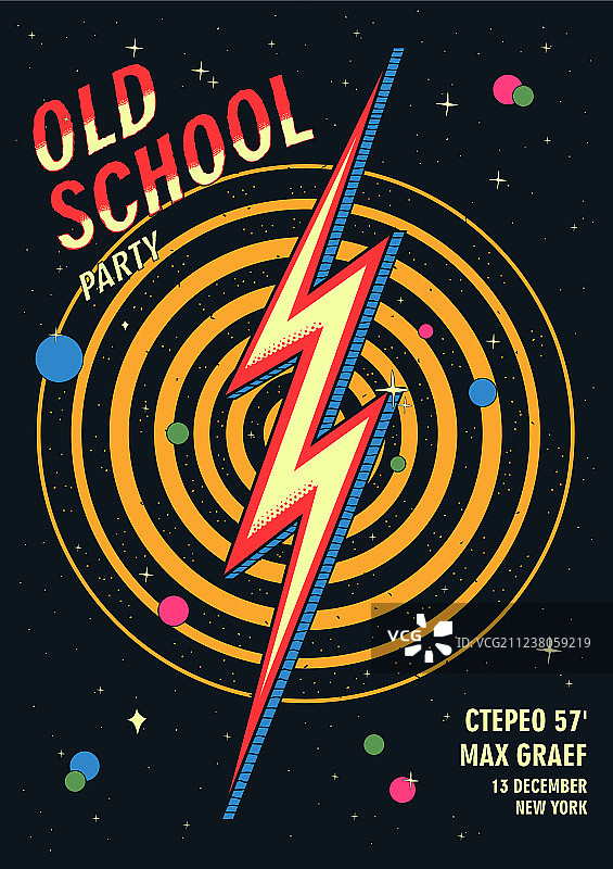 复古设计的旧式舞会海报图片素材