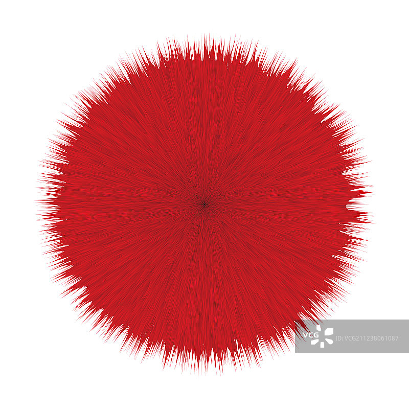 红色蓬松毛球图片素材